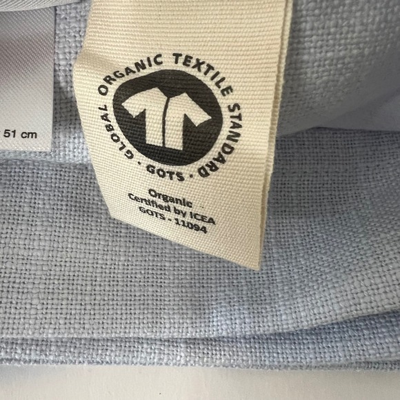 Quince 100% Organic Cotton Woven Napkins Set Of 4 20 x 20" Pale Blue NIP - Picture 5 of 5